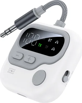 Produktbild von Bluetooth 5.4 Sender-Empfänger, Multipoint Dual Stream, HIFI Stereo Audio, kabelloser Adapter, 3,5 mm AUX, TF-Karte, Wiedergabe mit Mikrofon für TV, PC, Autolautsprecher, Flugzeug