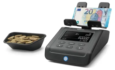 Obrázek produktu pro Počítačka bankovek a mincí - Automatické rozpoznání válečků mincí - Rychlé sečtení celé pokladny - Počítání více měn