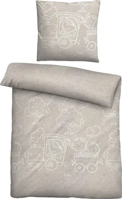 Produktbild von Biberna Kinder-Bettwäsche beige 1x 135x200 cm + 1x 80x80 cm