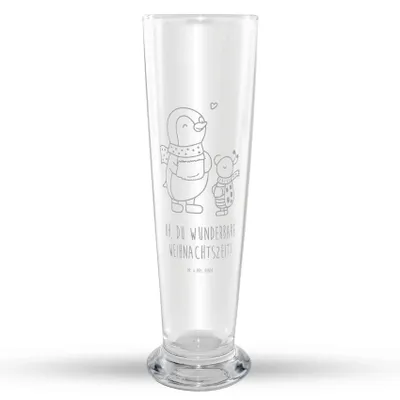 Produktbild von Mr. & Mrs. Panda Weißbierglas Smörle Winterzeit - Transparent - Geschenk, Bierglas, Winter, Weizen Glas, Bier, Weihnachten Grüße, Weizenbier, Mr Mrs Weizenglas