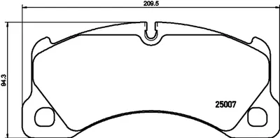 Produktbild von HELLA Bremsbeläge Satz Vorne Bremsklötze für VW Touareg (7P5, 7P6) 8DB 355 015-801