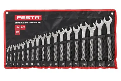 Produktbild von Satz Kombinationsschlüssel FESTA 17533 CrV 18-teilig 6-24 mm