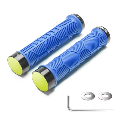 Produktbild von ROCKBROS Fahrrad Lenkergriffe Gummi Lenkergriffe Fahrrad rutschfeste Ergonomische Fahrrad Griffe Aluminium Lock-On Design mit Reflektierend