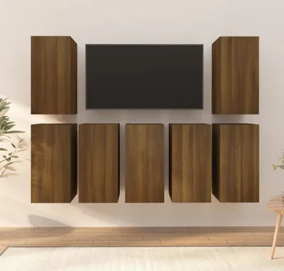 Produktbild von vidaXL TV-Schränke 7 Stk. Braun Eichen-Optik 30,5x30x60 Holzwerkstoff