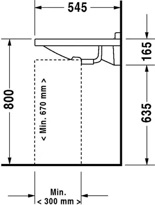 Produktbild von Duravit Duravit Waschtisch STARCK 3 VITAL MED o ÜL m HLB 600x545mm HL-Vorst we WG