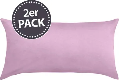 Produktbild von Traumschlaf Uni Mako-Satin Bettwäsche 2x Kissenbezug 40x80 cm mauve