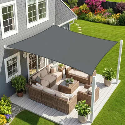 Produktbild von Sonnensegel 3x3 m, anthrazit, PES Polyester, UV-Schutz, für Garten