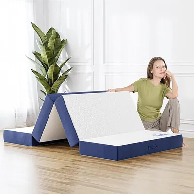 Imagen del producto de Colchón plegable de 140x200 cm, altura de 15 cm, colchón plegable de 4 piezas