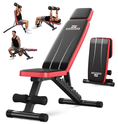 Image de Banc de musculation professionnel réglable - Pliable - Compact - Dossier allongé