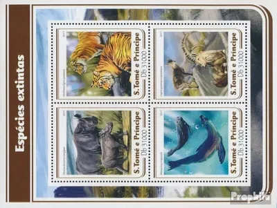 Produktbild von Briefmarken Sao Tome e Principe 2017 Mi 7068-7071 Kleinbogen (kompl. Ausgabe) postfrisch Ausgestorbene Spezies