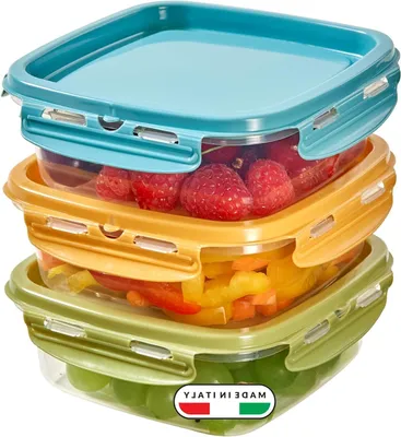 Productafbeelding van Voedselcontainers Set - Bewaarcontainers Keuken - Voedsel Vers Houden - Luchtdichte Afsluiting - 3 x 050 LT - Mixkleur