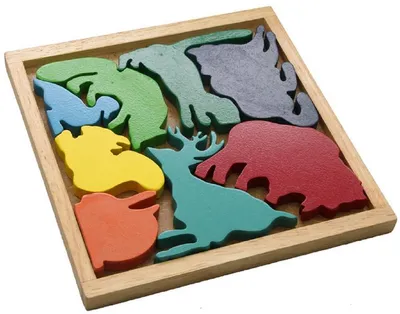 Produktbild von Lege-Puzzle Tiere bunt, 18x18x1,7 cm