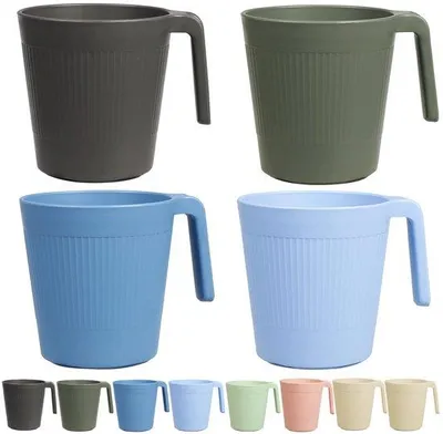 Produktbild von Famanu Becher 500 ml, wiederverwendbare Kunststoffkaffeebecher, 8 Trinkbecher für Party, Picknick, Camping