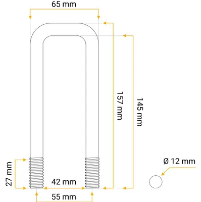 Produktbild von Klemmhalterbefestigung M12 145/42/145 Für Pkw-Anhänger