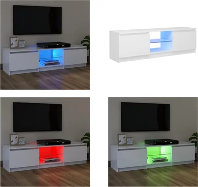 Obrázek produktu pro vidaXL TV skříňka s LED světly bílá 120x30x35,5 cm - TV skříňka - TV skříňky - TV skříňka s LED - TV nábytek
