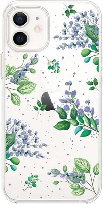 Immagine prodotto di Custodia in silicone per iPhone 12 Mini con motivo floreale viola