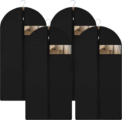 Produktbild von Kleidersack, 4er Set Kleiderhülle mit Reißverschluss Griffen, Anzugtasche, Kleidersaecke, Anzugsack Abendkleid, Brautkleid, Mottenschutz Wasserdicht