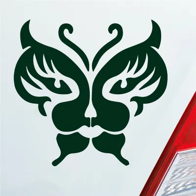 Produktbild von Auto Aufkleber Schmetterling Löwe Tribal 10x10 cm Dunkelgrün Sticker Heckscheibenaufkleber