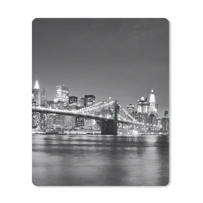 Produktbild von MuchoWow® Mauspad Mousepad New York - Brücke - Brooklyn - Schwarz und weiß - Architektur 30x40 cm - Mousepads - Maus Mat - Pad - Mausunterlage - Mausmatten