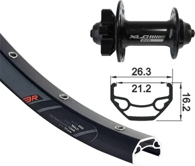 Image de Rodi BlackRock 559-21 AV avant XLC Evo 100/9 mm roue à blocage rapide QR 6 trous noir (26)
