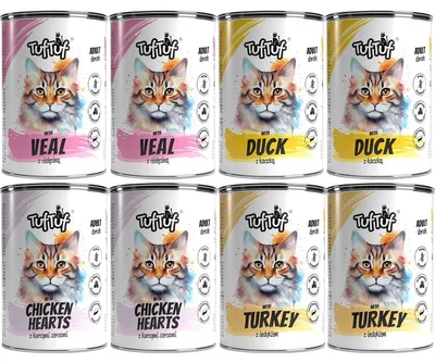 Produktbild von Tuftuf | Feuchtfutter für Katzen - Mix Dergeschmäcker - 8x400g - Nassfutter Ohnegetreide - Katzenfutter