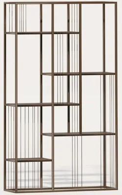 Image de Casa Padrino Luxe Armoire métallique avec étagères en bois Marron 118 cm