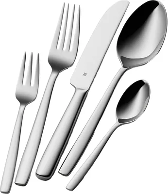 Immagine prodotto di Set di posate WMF Palma, 12 persone, 60 pezzi, coltello monoblocco, acciaio inox Cromargan lucido, brillante, lavabile in lavastoviglie