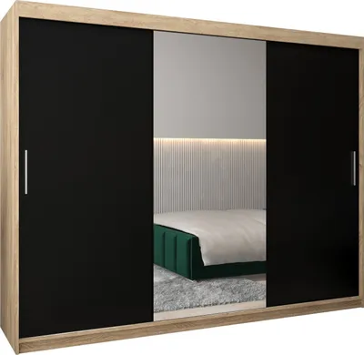 Produktbild von Kleiderschrank, Schiebetürenschrank Schlafzimmer, Schrank mit Spiegel TOKYO 1 250 cm