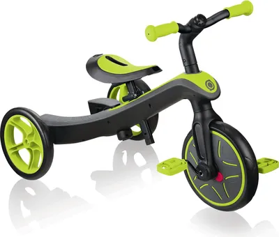 Produktbild von GLOBBER EXPLORER TRIKE 2in1 – Dreirad und Laufrad für Kinder, 10/8,5 Zoll, TPR-Sattel höhenverstellbar, lime grün