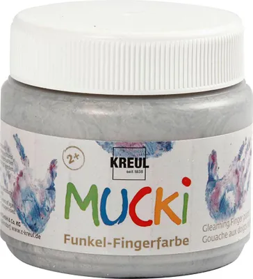 Immagine prodotto di KREUL vernice scintillante per dita "MUCKI" kit-argento 150 ml