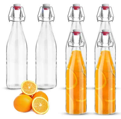 Productafbeelding van Glazen Flessen van 500 ml met Beugelsluiting, 6 Stuks