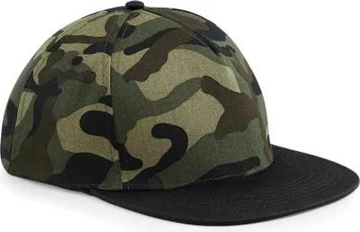 Obrázok produktu pre Beechfield B691 | Camo snapback čiapka / šiltovka / šiltovka - Farba: Jungle Camo/Black - Veľkosť: Jedna veľkosť