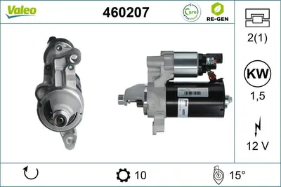 Produktbild von VALEO 460207 Starter Anlasser 1,5kW für AUDI A4 Avant (8K5, B8) 12V