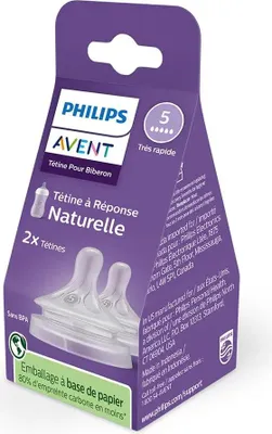 Immagine prodotto di Philips Avent SCY965/02 Natural Response -pullotutti, flow 5, 6 kk+, 2 kpl pakkauksessa