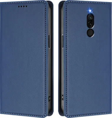 Image de Etui en cuir pour Xiaomi Redmi 8/Redmi 8A, étui magnétique en cuirPolyuréthaneavec support Bleu foncé