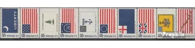 Produktbild von Briefmarken USA 1968 Mi 951-960 (kompl.Ausg.) Zehnerstreifen postfrisch Historische Flaggen