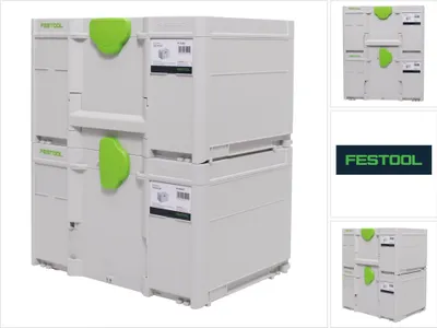 A set of Festool Systainers stacked on top of each other.