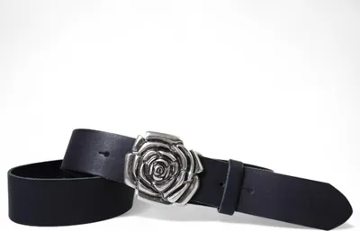 Produktbild von Ledergürtel Damen Echtleder 4 cm, Rosen-Schnalle altsilber, Motiv, FRONHOFER