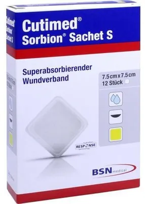 Obrázek produktu pro Cutimed Sorbion Sachet S Obvaz na rány 7,5x7,5 cm 12 ks