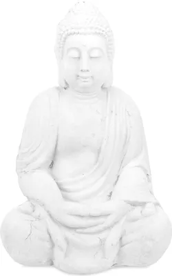 Produktbild von relaxdays Bílá postava Buddhy 70 cm