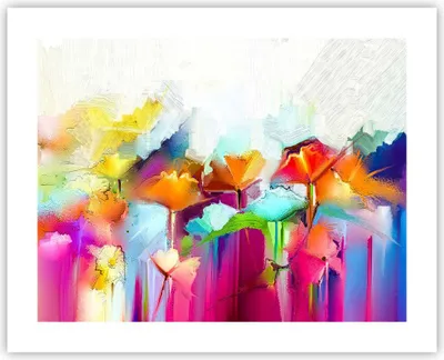 Produktbild von Poster - Poster ohne Rahmen - Blumen Wiese Sommer - 50x40 cm - Wand Bild - Wanddeko - Wandbilder - Kunstposter - Wandposter - Bilder - Kunstdruck - Wanddekoration - Wandbild - P2XAA50x40-4095