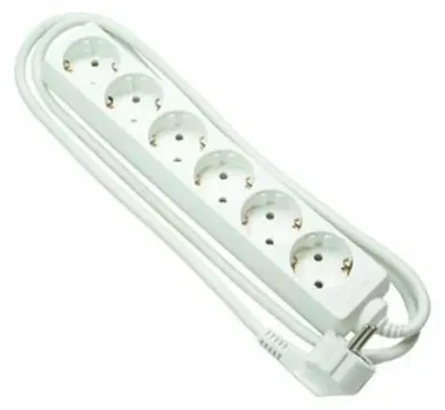 Produktbild von Onlex Basiserdungskabel Mit 6 Steckdosen 1.5 M Weiß One Size / EU Plug 220V Weiß One Size