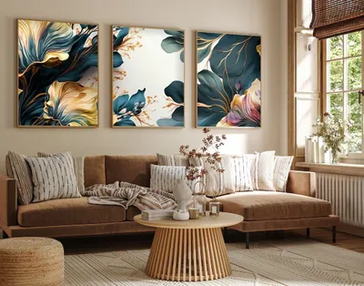 Obrázek produktu pro Wallity, Huhu217 - 50 x 70, Dekorativní rámovaný obraz z MDF (3 kusy), 100 % MDF, Pestrobarevný, 50 x 70 cm