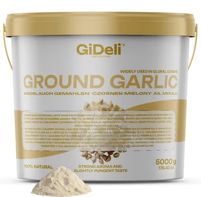 Image de Ail en poudre moulu 5 kg, pur et naturel, pour viande, légumes et poisson, saveur intense, GiDeli