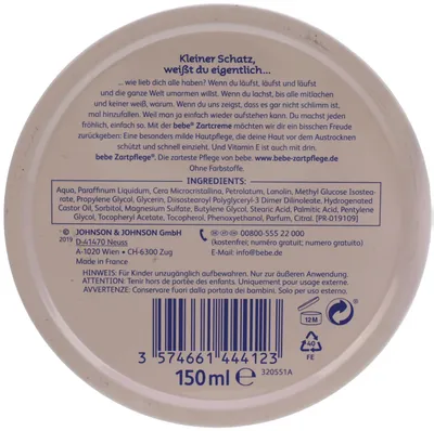 Obrázok produktu pre bebe® 3826556001 bebe® Zartcreme Hautcreme 150 ml