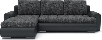 Produktbild von Ecksofa TOKIO VI  230x155 - LINKS - Farben zur Auswahl - mit Schlaffunktion - 2 Bettkästen - STOFF LAWA 17 + SOFT 11 Dunkelgrau&Schwarz