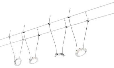 Produktbild von Paulmann Komplett Set Seilsystem Wire Systems Set LED Twist Coin 4x4W Chrom 30VA Metall