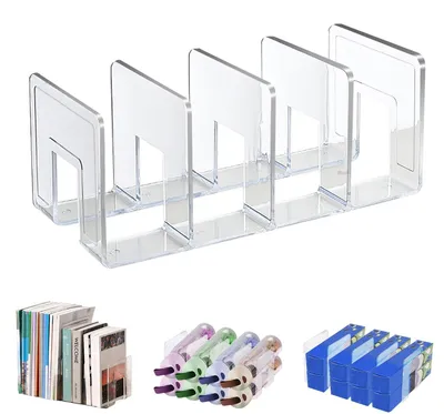 Image de Porte-revues en acrylique avec 4 compartiments, idéal pour le bureau