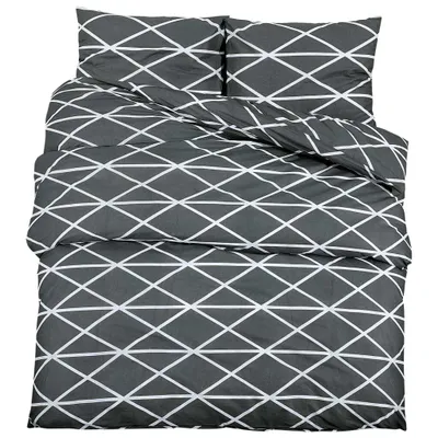 Produktbild von vidaXL Bettwäsche-Set Grau 200x200 cm Baumwolle