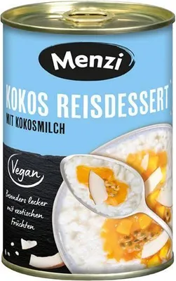 Produktbild von Menzi Kokos Reisdessert 400 G Dose  Vegan Glutenfrei  Wunderbare Kokosnote